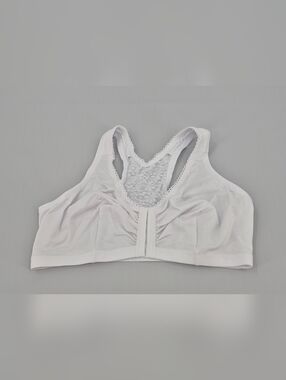 Glamorise 40B/C/D Front Closure Cotton T-Back Comfort Sleep Bra NWOT White 1908